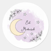 Personalized Lavender Eid Mubarak Stickers (Voorkant)