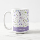 Personalized Lavender Floral Mug Koffiemok (Links)
