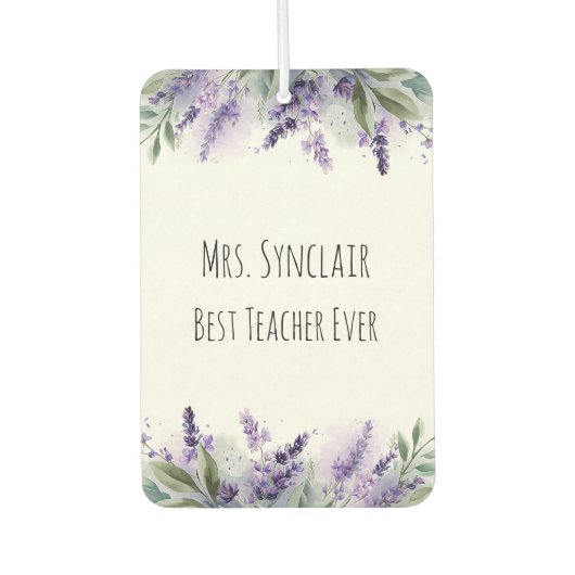Personalized Lavender Flowers Teacher Appreciation Luchtverfrisser (Voorkant)