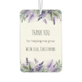 Personalized Lavender Flowers Teacher Appreciation Luchtverfrisser (Achterkant)