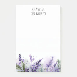 Personalized Lavender Flowers Teacher Appreciation Post-it® Notes