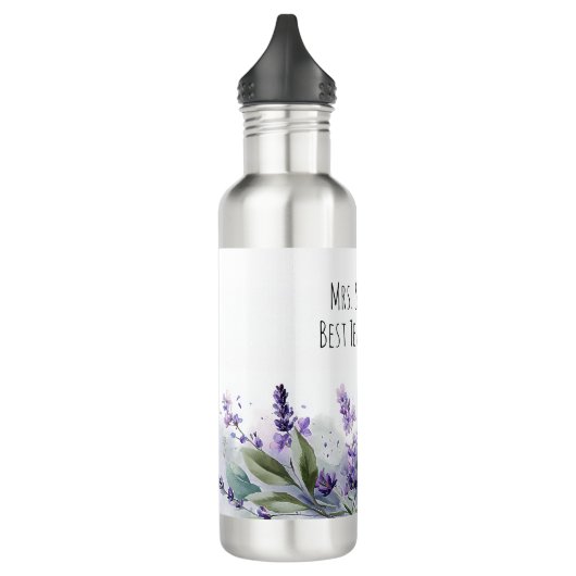 Personalized Lavender Flowers Teacher Appreciation Waterfles (Links)