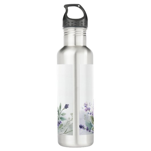 Personalized Lavender Flowers Teacher Appreciation Waterfles (Achterkant)