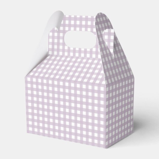Personalized Lavender Gingham 1st Birthday  Bedankdoosjes (Achterkant)