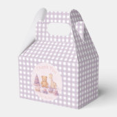 Personalized Lavender Gingham 1st Birthday  Bedankdoosjes (Voorkant Zijde)