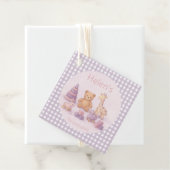 Personalized Lavender Gingham 1st Birthday  Bedankjes Labels (In situ)