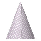 Personalized Lavender Gingham 1st Birthday Paper Feesthoedjes (Achterkant)