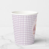 Personalized Lavender Gingham 1st Birthday  Papieren Bekers (Rechts)