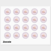Personalized Lavender Gingham 1st Birthday  Ronde Sticker (Vel)