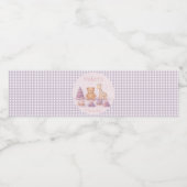 Personalized Lavender Gingham 1st Birthday  Waterfles Etiket (Enkel label)