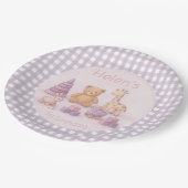 Personalized Lavender Gingham Baby Shower  Papieren Bordje (Gekanteld)