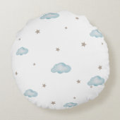 Personalized Lavender Moon Nursery Pillow Custom Rond Kussen (Achterkant)
