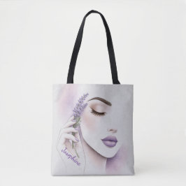 Personalized Lavender Purple Woman Elegant Chic Tote Bag