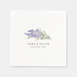Personalized Lavender & Sage Green Floral Wedding Servet