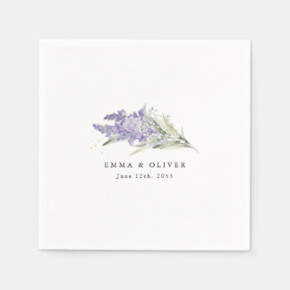 Personalized Lavender & Sage Green Floral Wedding Servet