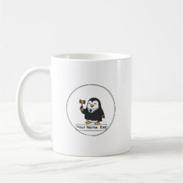Personalized Lawyer Esq Penguin Ceramic Vessel Koffiemok
