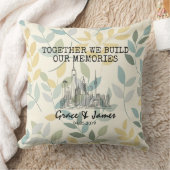 Personalized Leaf Pattern Skyline Couple Pillow Kussen (Deken)