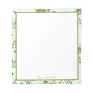 Personalized Lemon and Floral Notepad Notitieblok