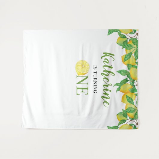 Personalized Lemon Birthday Wandkleed (Voorkant (horizontaal))