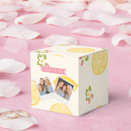 Personalized Lemon Floral Summer Custom Name Bedankdoosjes (Huwelijk)