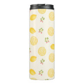 Personalized Lemon Floral Summer Custom Name Thermosbeker (Achterkant)