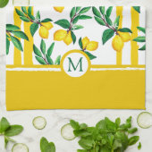 Personalized Lemon Leaf Monogram Kitchen Towels Theedoek (Gevouwen)