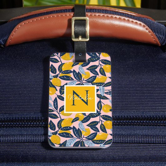 Personalized Lemon Luggage Tag  Bagagelabel (Voorkant Insitu 2)
