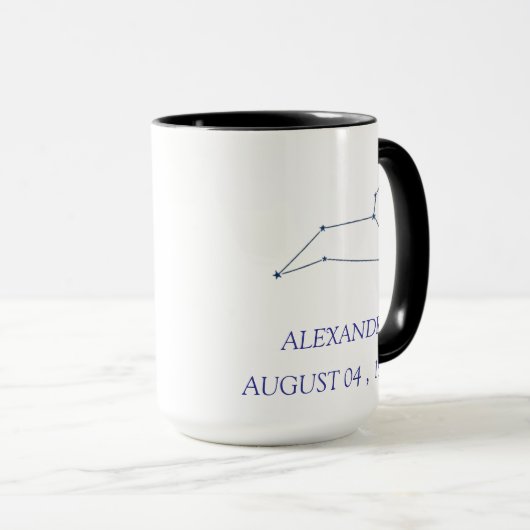 Personalized Leo Constellation Mug - Custom Star S Mok (Voorkant rechts)