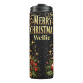 Personalized Leopard Christmas Tumbler Gift Thermosbeker (Voorkant)