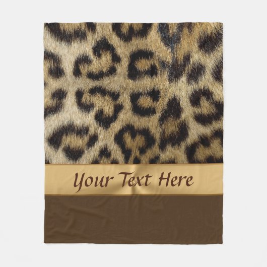 PERSONALIZED Leopard Print Giften voor haar Fleece Deken (Voorkant)