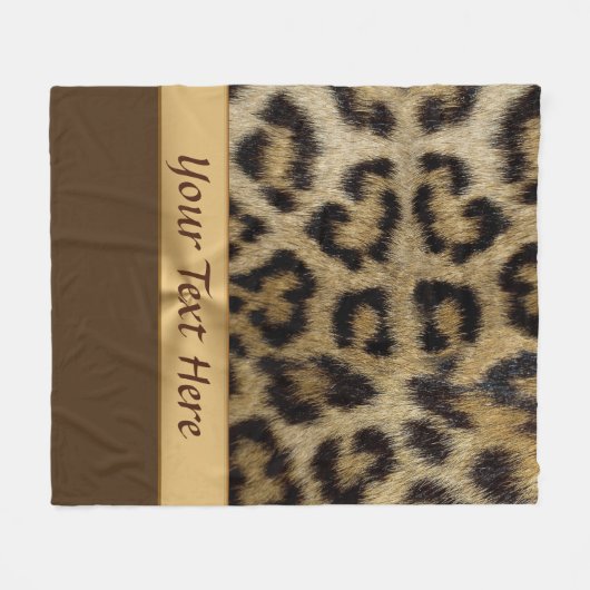 PERSONALIZED Leopard Print Giften voor haar Fleece Deken (Voorkant (Horizontaal))
