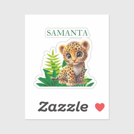 Personalized Leopard Sticker Sheet (Vel)