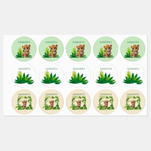 Personalized Leopard Waterproof Labels  (Vel)