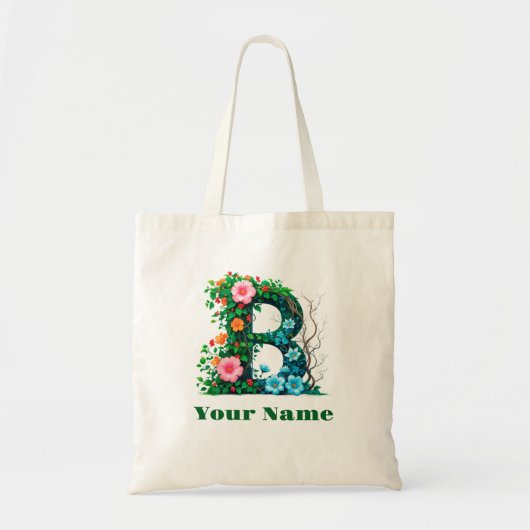 Personalized Letter B Tote Bag (Voorkant)