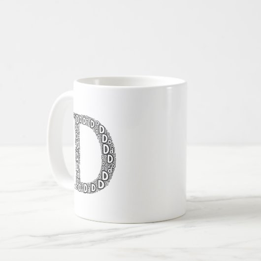 Personalized Letter D Coffee Mug Gift Koffiemok (Voorkant links)