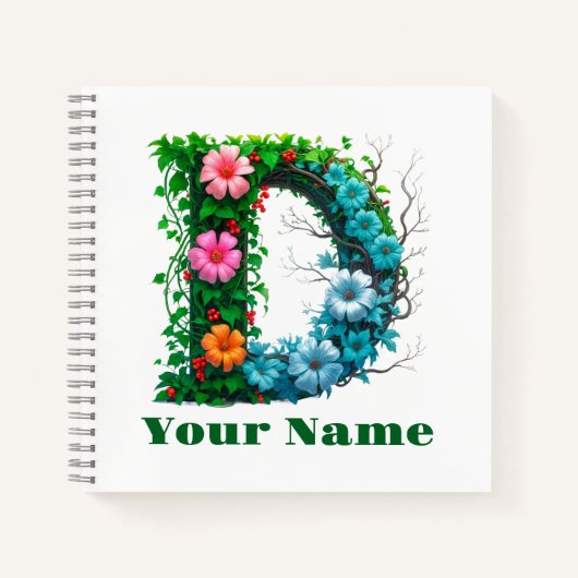 Personalized Letter D Notitieboek (Voorkant)
