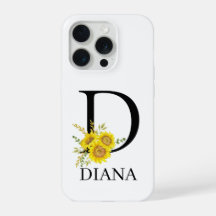 Personalized Letter D Sunflower Phone Case