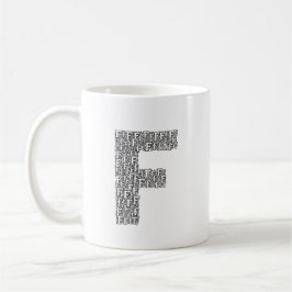Personalized Letter F Coffee Mug Gift Koffiemok