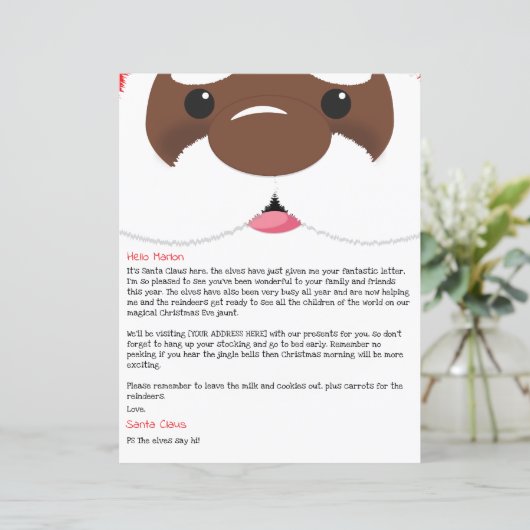 Personalized Letter From African American Santa  (Staand voorkant)