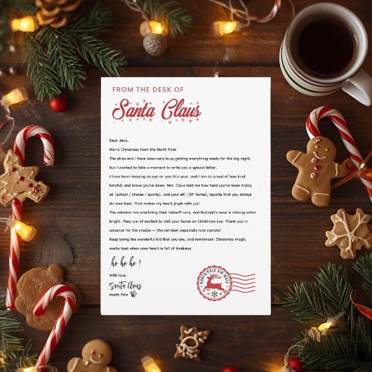 Personalized Letter From Santa Claus | North Pole Kaart