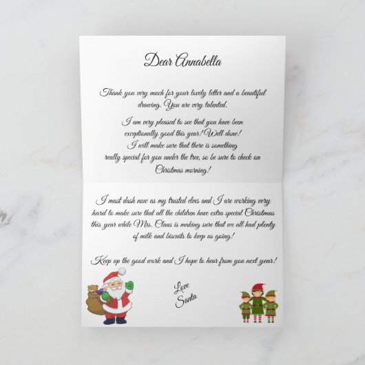 Personalized letter from Santa to a child Feestdagen Kaart (Binnen)