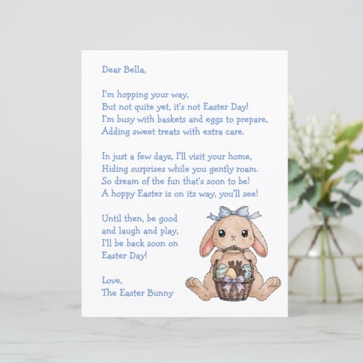 Personalized Letter & from the Easter Bunny (Staand voorkant)