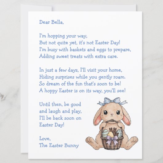 Personalized Letter & from the Easter Bunny (Voorkant)