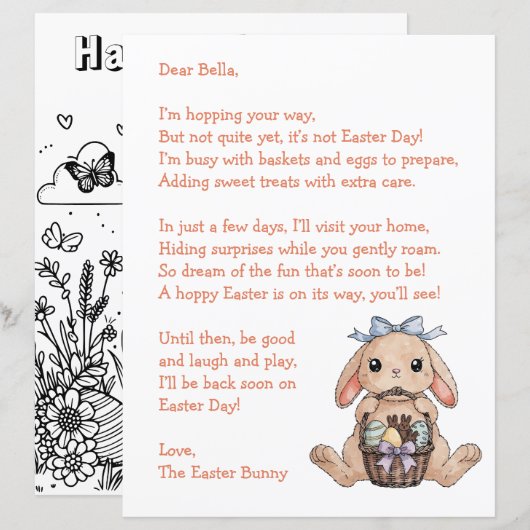 Personalized Letter & from the Easter Bunny (Voorkant / Achterkant)