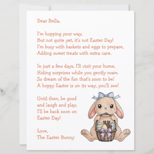 Personalized Letter & from the Easter Bunny (Voorkant)