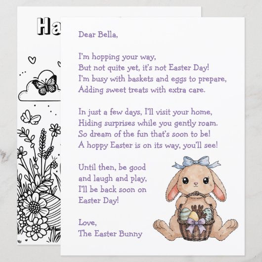 Personalized Letter & from the Easter Bunny (Voorkant / Achterkant)