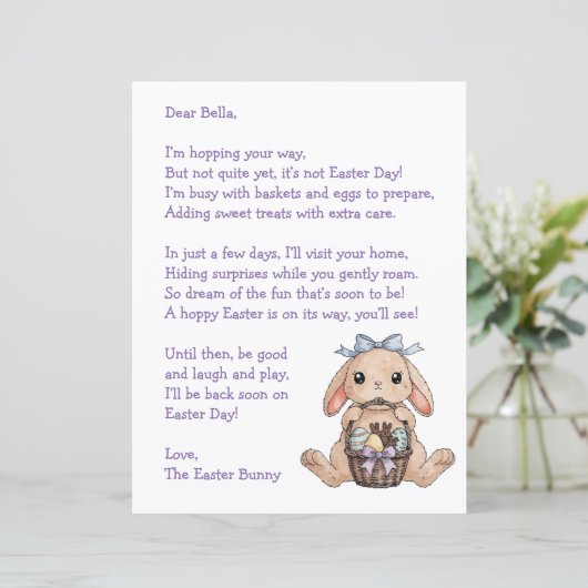 Personalized Letter & from the Easter Bunny (Staand voorkant)