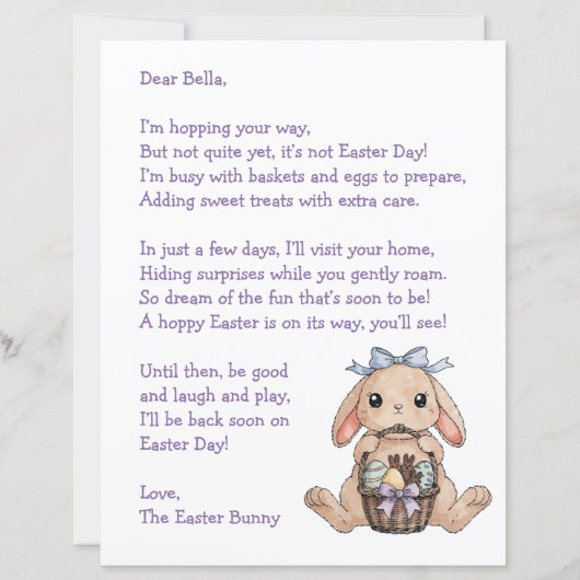 Personalized Letter & from the Easter Bunny (Voorkant)