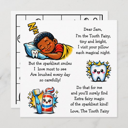 Personalized Letter from the Tooth Fairy (Voorkant / Achterkant)