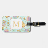 Personalized Letter Magic Books Girl School Green Bagagelabel (Voorkant horizontaal)